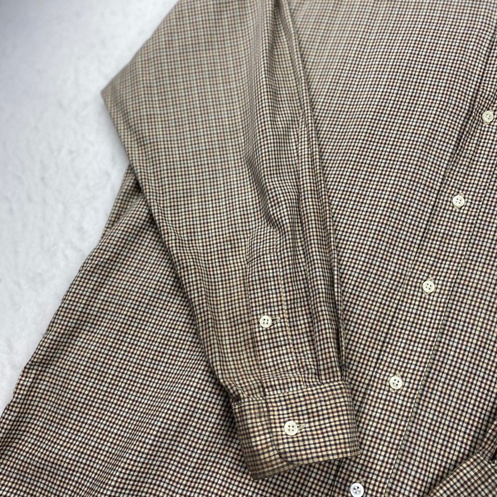 Vintage Ralph Lauren Blake Mens Large Brown Check Long Sleeve Button Down Shirt - Picture 10 of 15